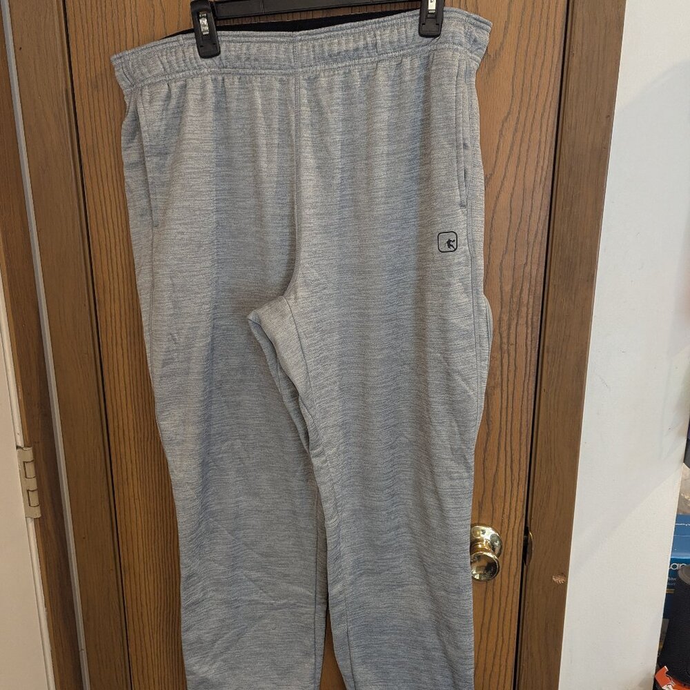 AND1 Active Tech Lined Sweatpants Gray Zipper Pocket Tie Waist-Men's Xl